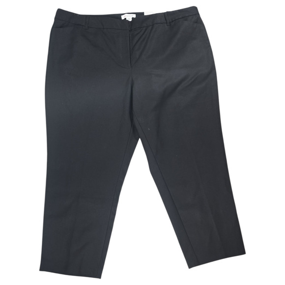 Liz Claiborne Wom Sz 22 Plus EMMA Pants Trousers Black NWT Ankle Length Mid Rise - Picture 1 of 7